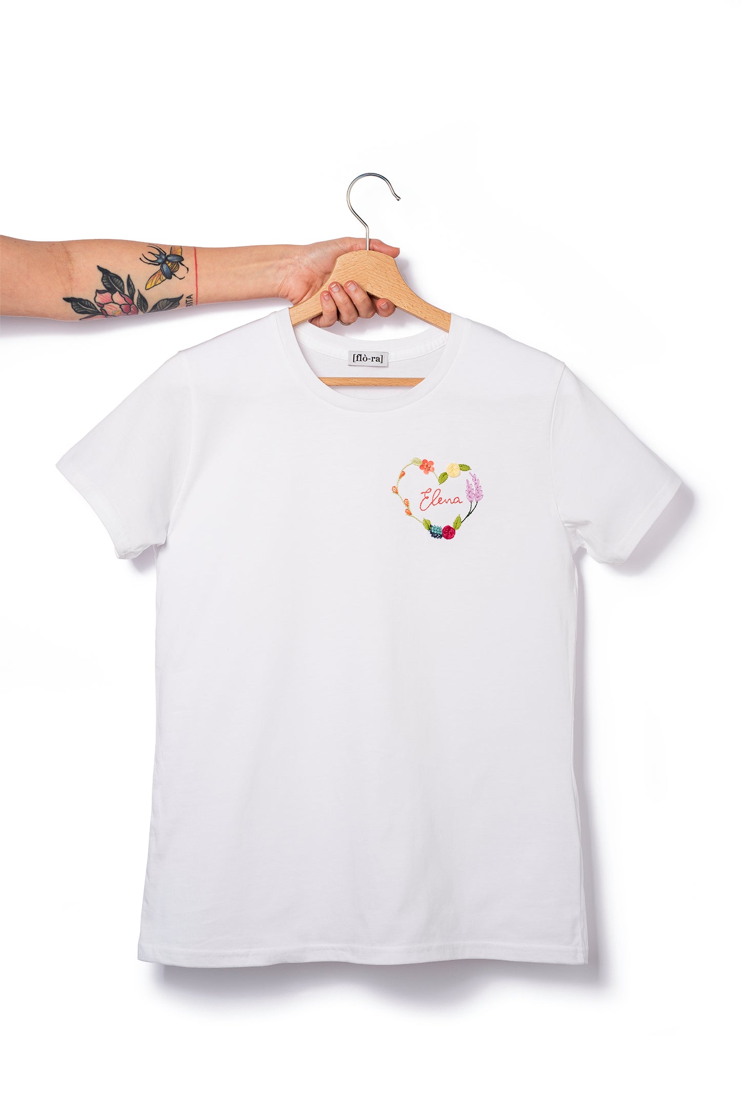T-shirt Cuore Flora + nome