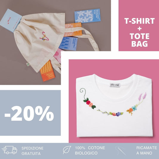 Offerta speciale: T-shirt Giracollo + Tote Bag (ricamata a mano)