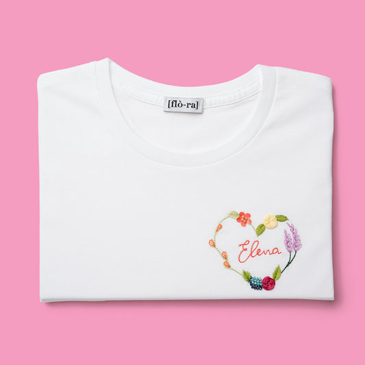 T-shirt Cuore Flora + nome