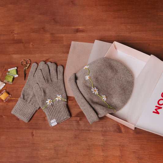 Cappello + guanti 100% cashmere