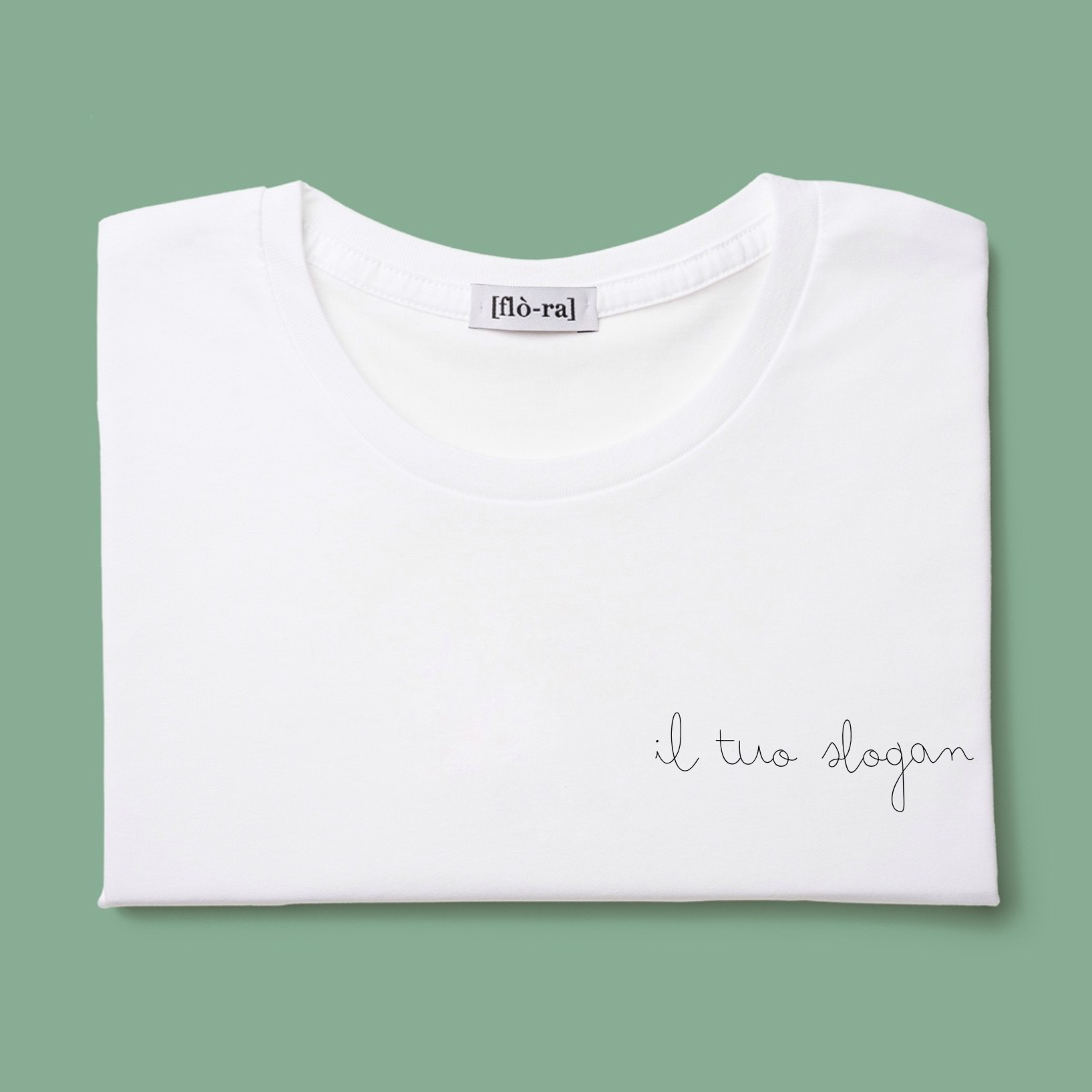 t-shirt slogan ricamata a mano
